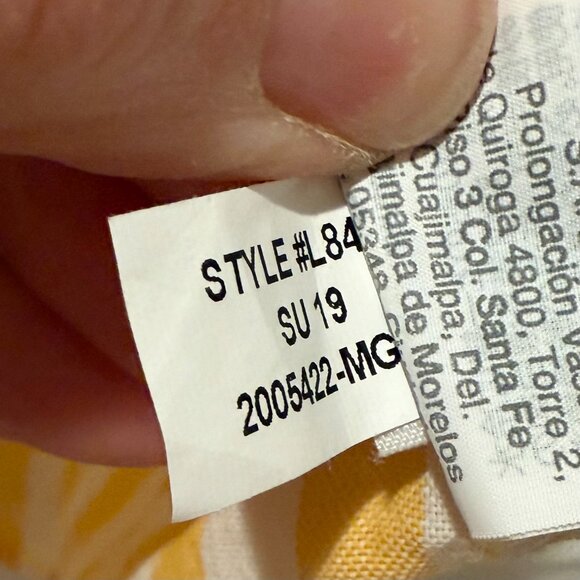 Madewell Agency Tie-Front Button Top Pompano Stripe Bayside Warm Honeysuckle SM - Picture 9 of 12